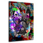 Französische Bulldogge Abstract Colour Tiere, Pop Art Wandbild Kunstwerk