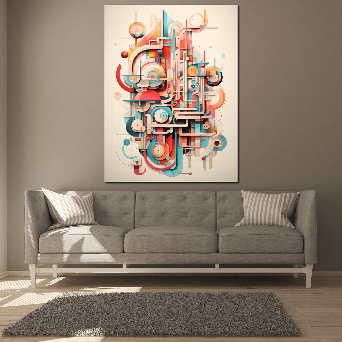 Future abstrakt Linien Colour Style Wandbild Kunstwerk