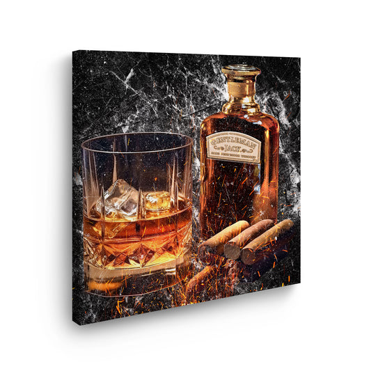 Glas Whiskey Abstract Jack Style Wandbild Kunstwerk