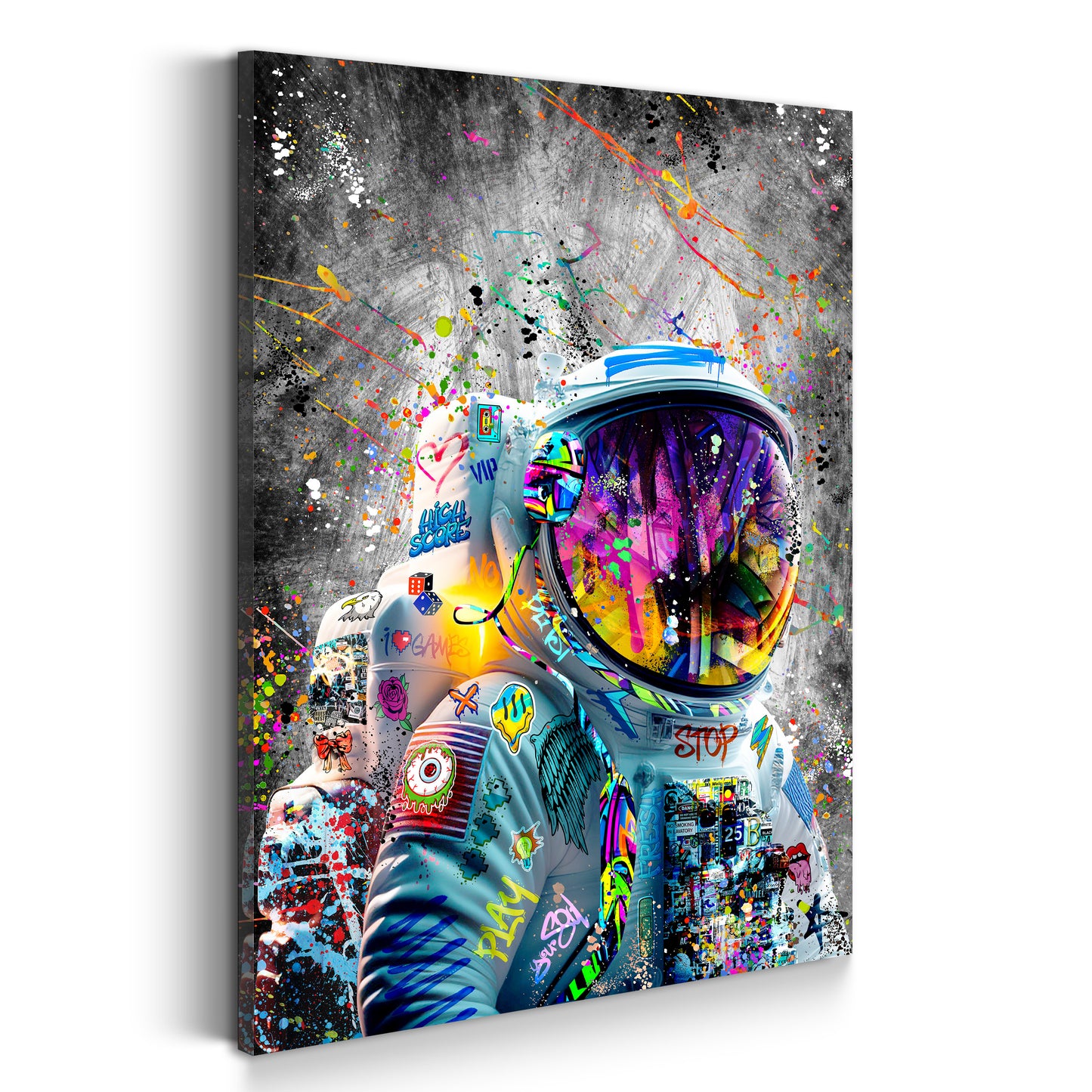 Astronaut Graffiti Street Art Wandbild Kunstwerk