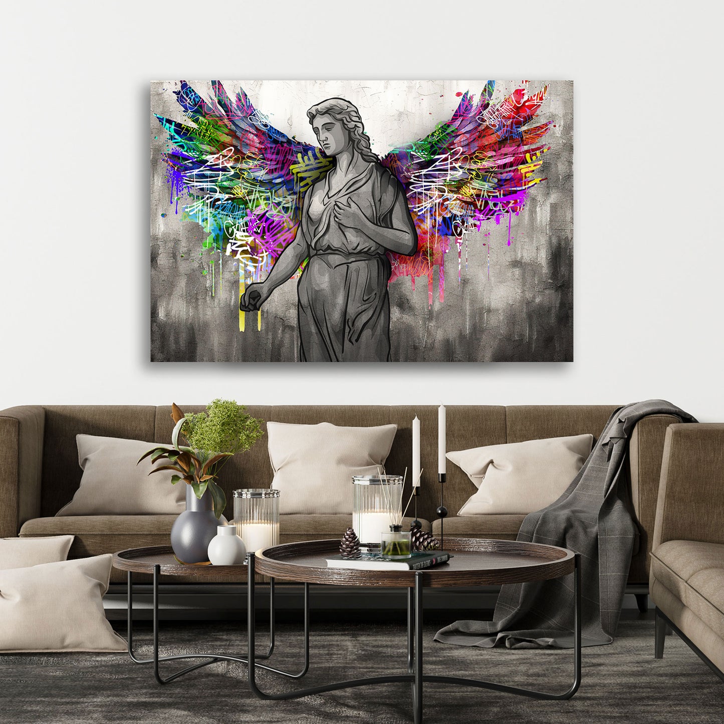 Graffiti Street Art Engel mit Flügeln Wandbild Kunstwerk