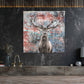 Wandbild Kunstwerk Hirsch Abstrakt