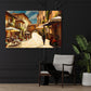 Wandbild Kunstwerk Italien Dorfstraße mit historischem Charme und Sonne