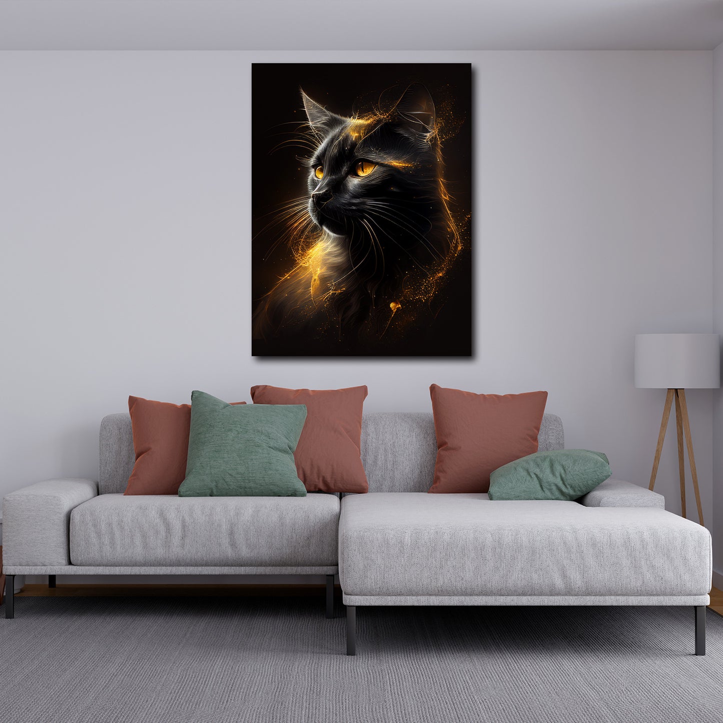 Katze Gold Edition Wandbild Kunstwerk