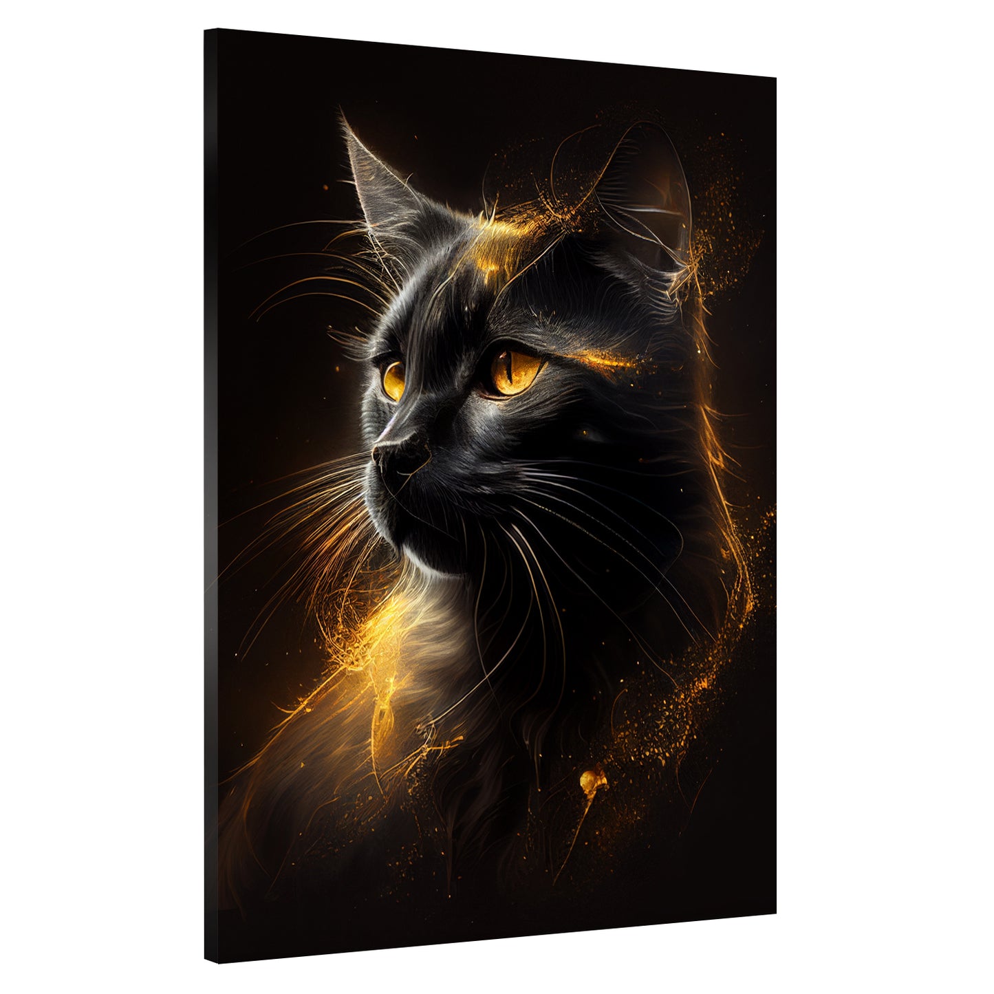 Katze Gold Edition Wandbild Kunstwerk