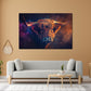 Wandbild Kunstwerk Kuh Farbenspiel Rauch Dynamik modern