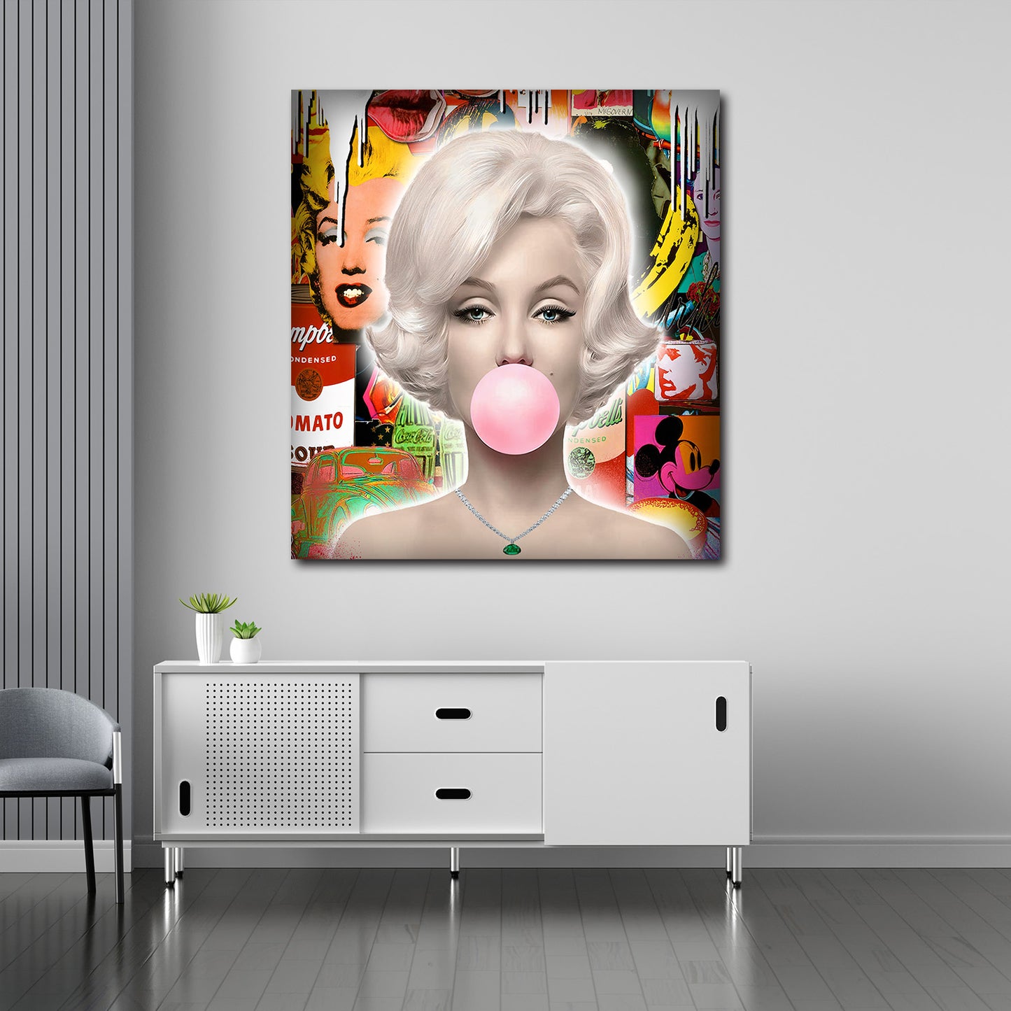 Lifestyle Marilyn Chewing Gum Wandbild Kunstwerk