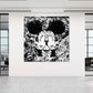 Lifestyle Maus Street Art Abstract, schwarz weiß Wandbild Kunstwerk