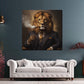 Wandbild Kunstwerk Löwe Gentleman Zigarre luxuriös Motivation