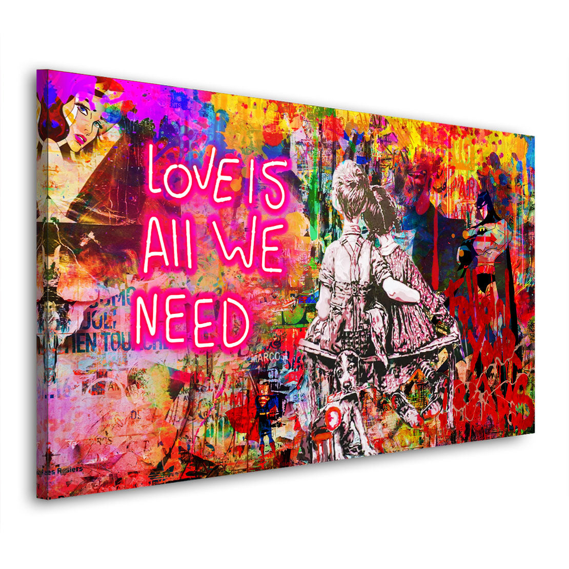 Love Is All We Need, Street Art Style, Pop Art Wandbild Kunstwerk