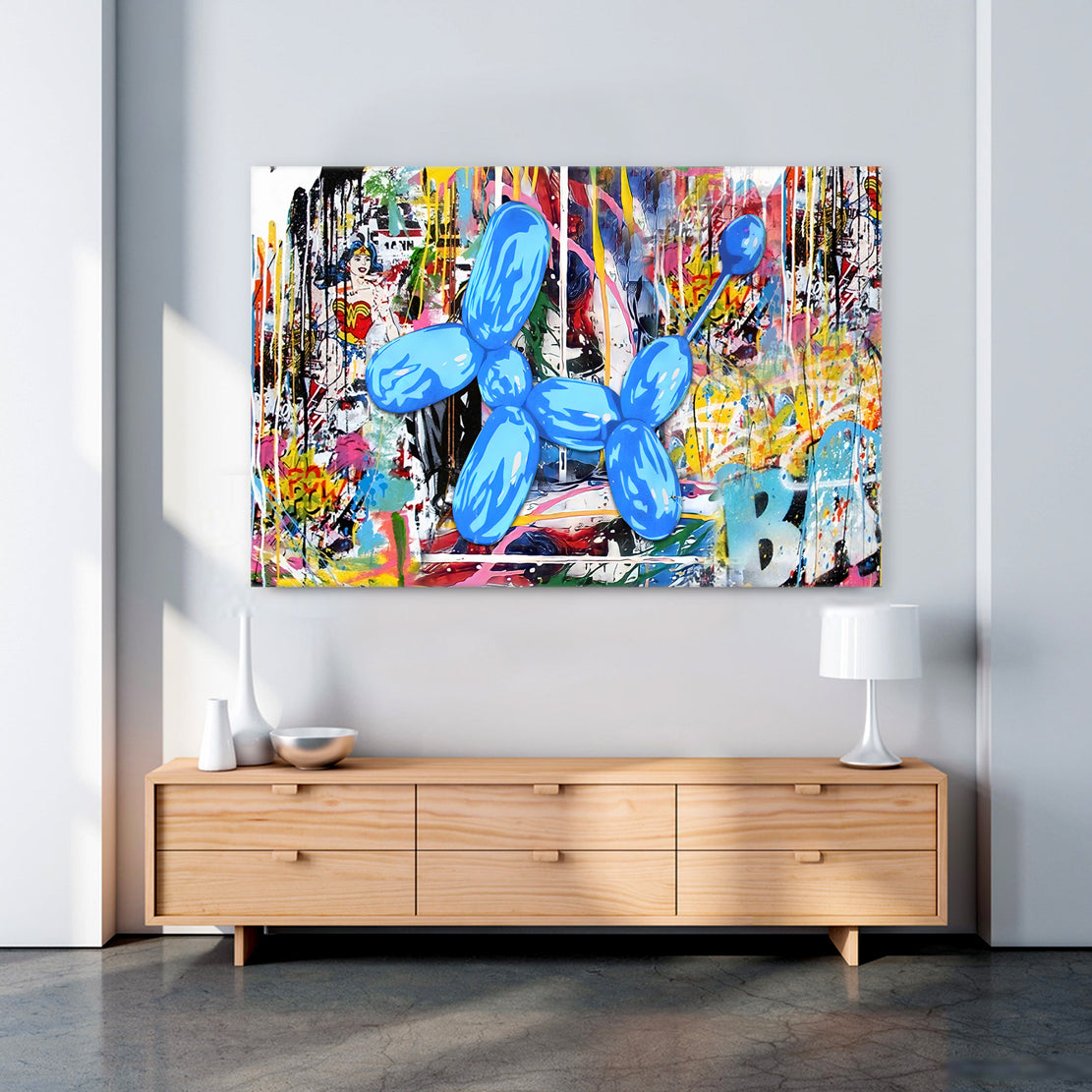 Luftballon Hund Pop Art Wandbild Kunstwerk