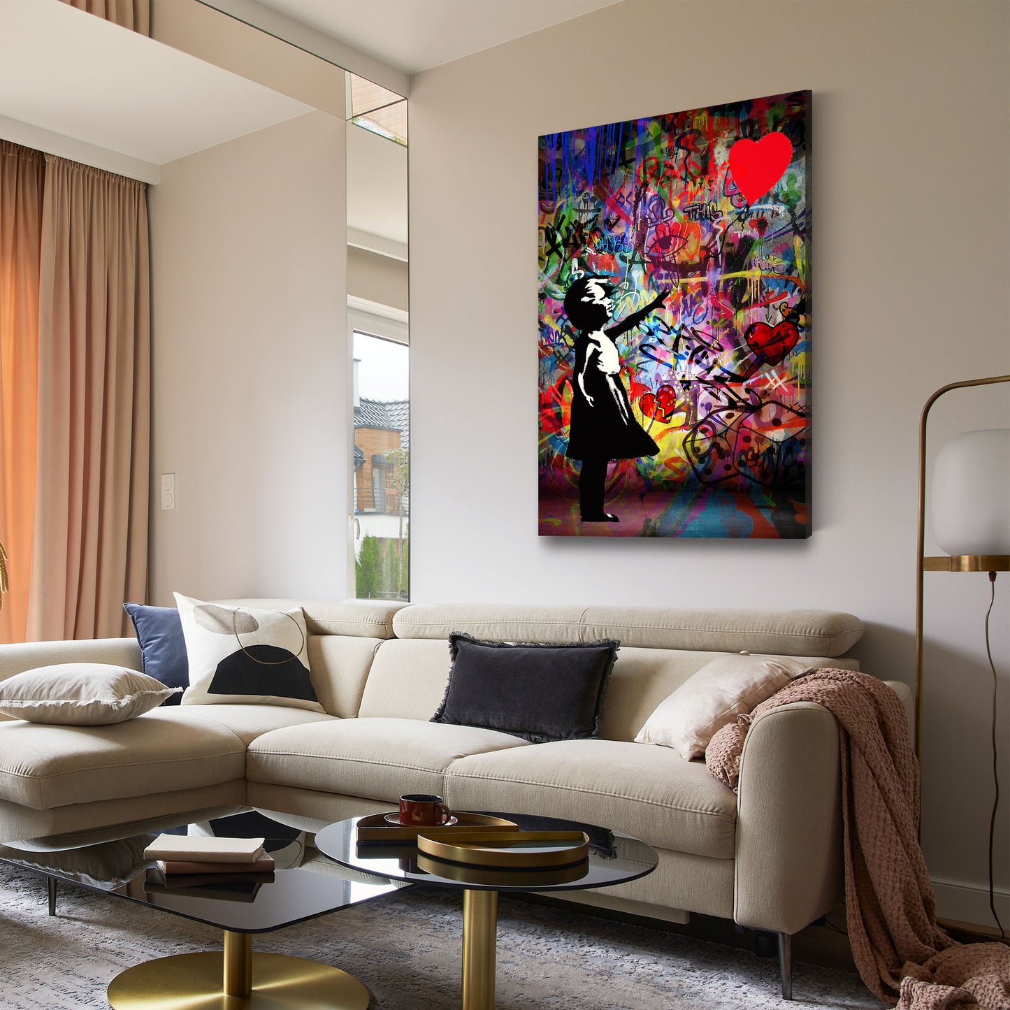 Mädchen Graffiti Street Art Style Wandbild Kunstwerk