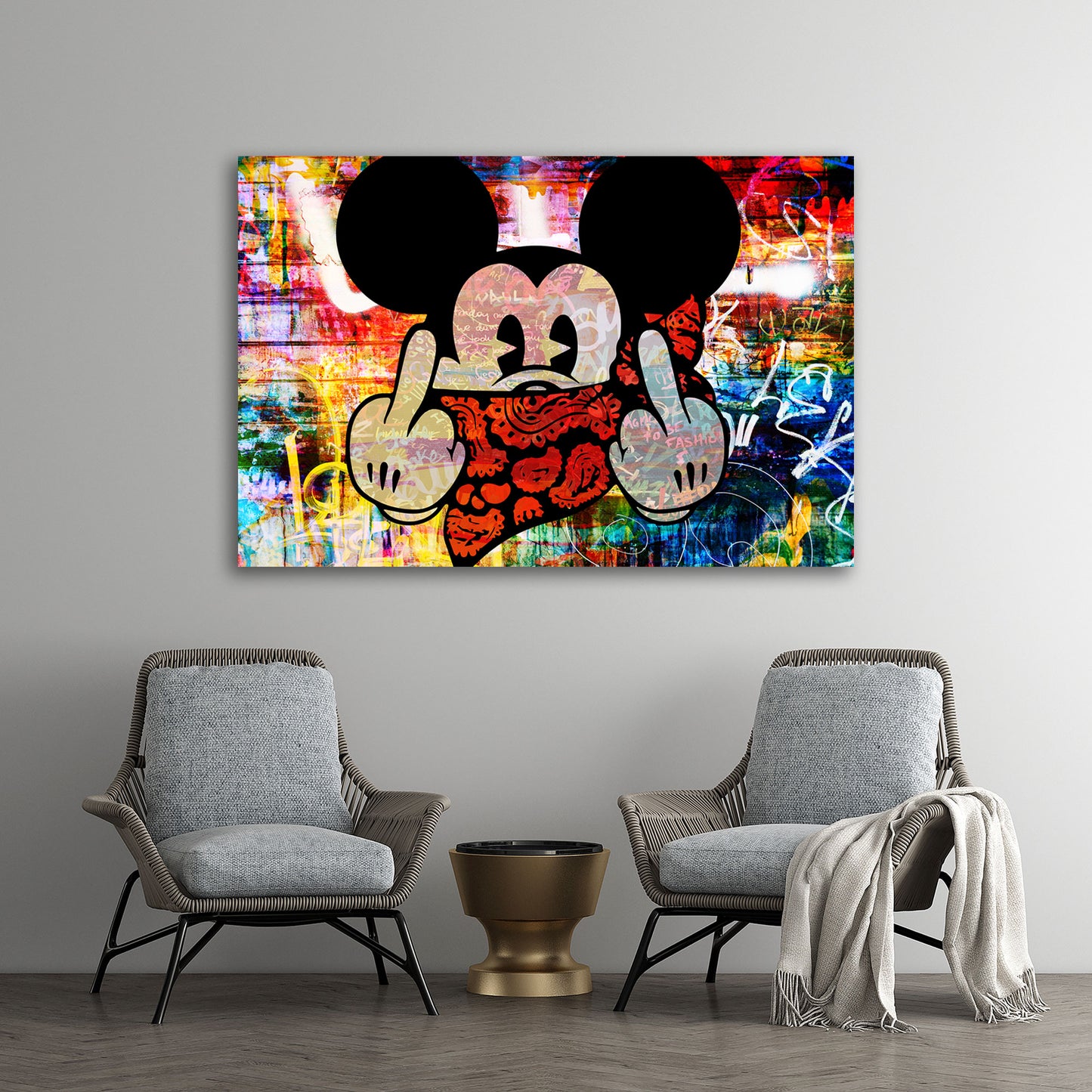 Maus Rebell Street Art Style Wandbild Kunstwerk