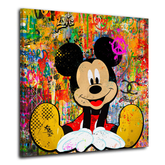 Pop Art Maus Style, Comic Wandbild Kunstwerk