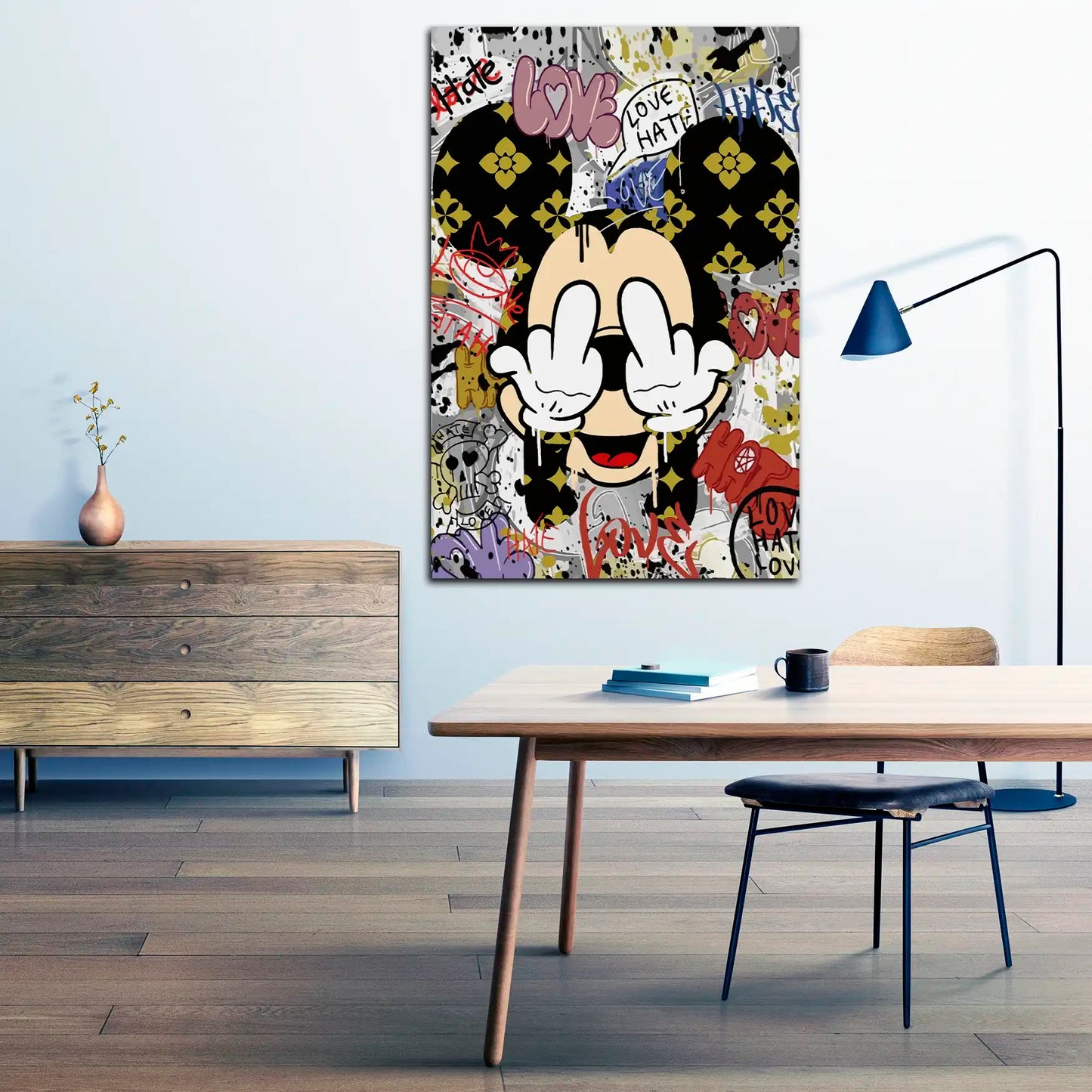 Mickey Abstract Style, Comic Wandbild Kunstwerk