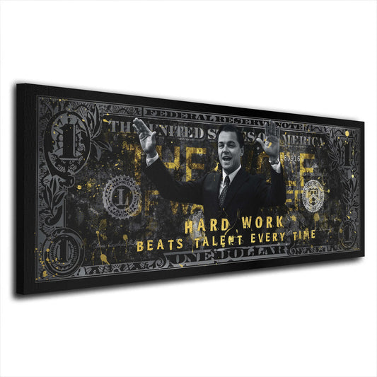 Hard Work Motivation Dollar Wallstreet Wandbild Kunstwerk