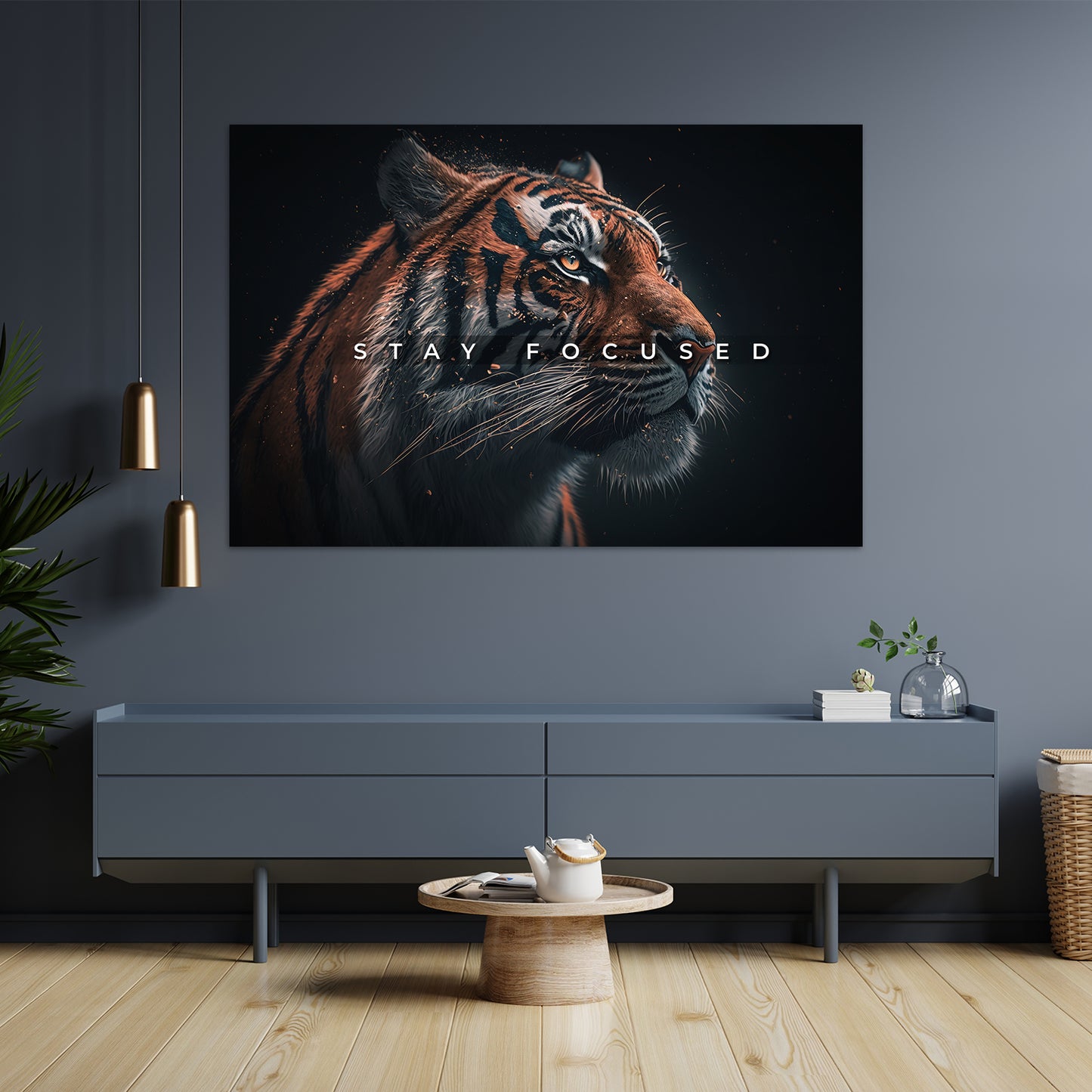 Motivation Tiger Fokus Wandbild Kunstwerk