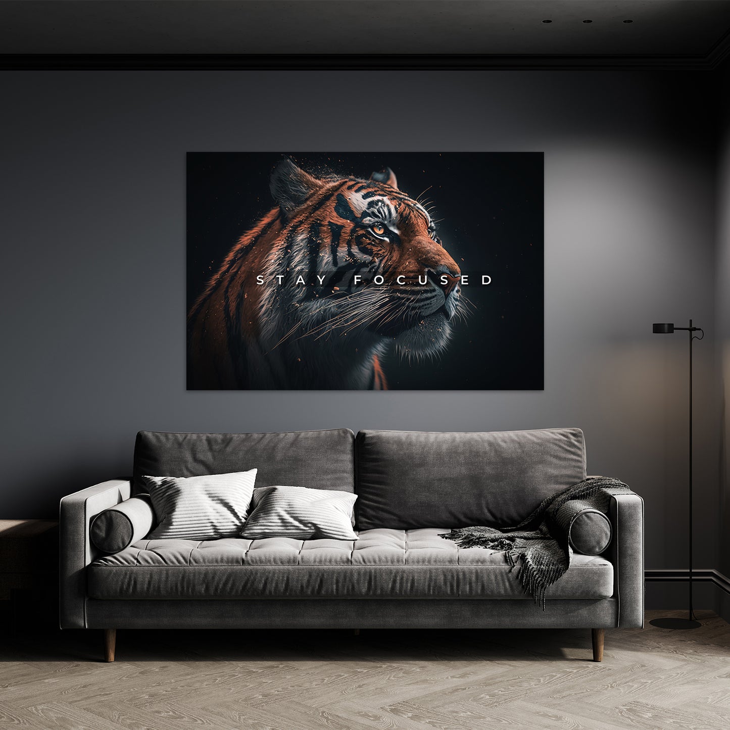 Motivation Tiger Fokus Wandbild Kunstwerk