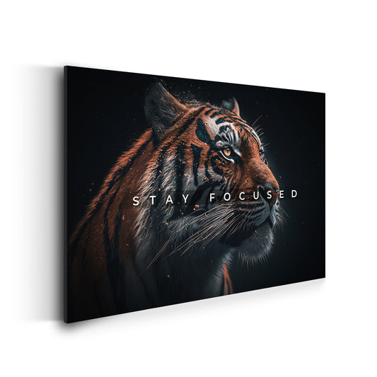 Motivation Tiger Fokus Wandbild Kunstwerk