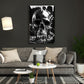Wandbild Kunstwerk Motivation Totenkopf Zitat Metalloptik modern