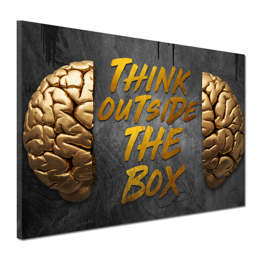 Wandbild Kunstwerk Motivation Gehirn Think Zitat