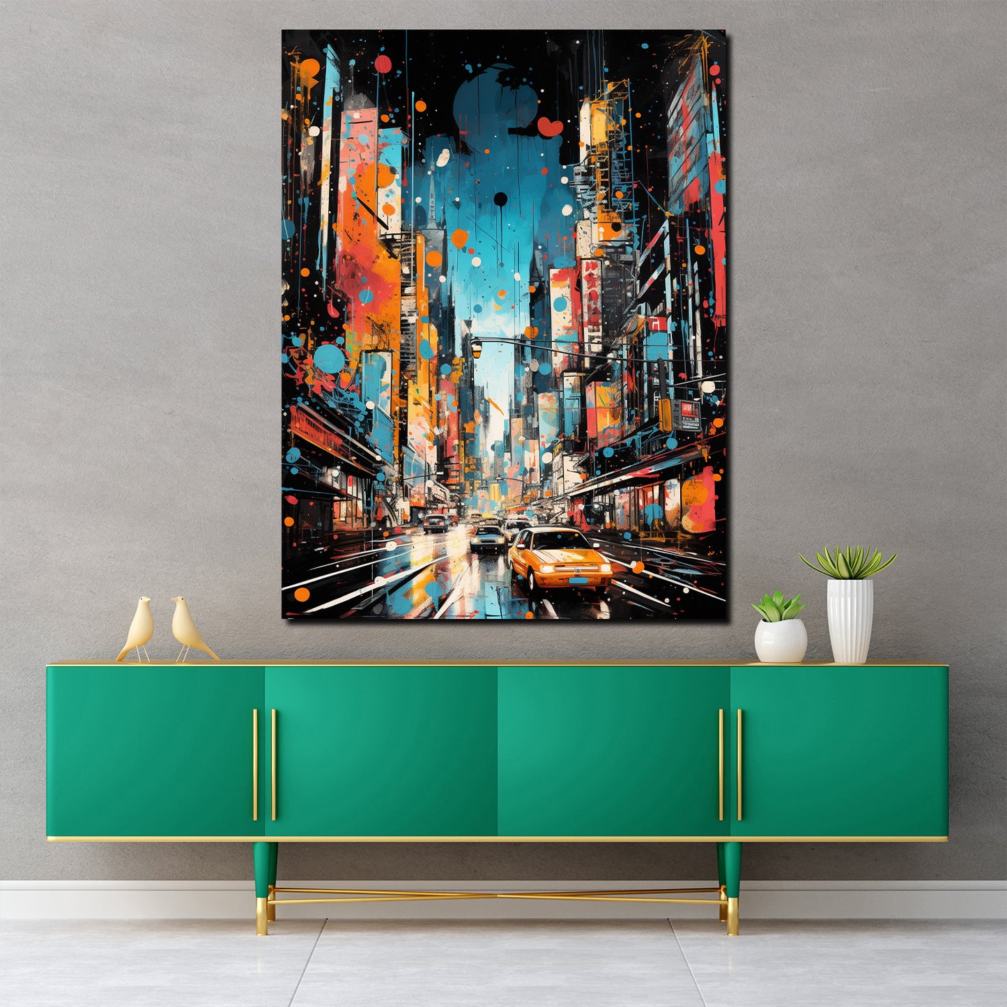 New York City Painting Style Wandbild Kunstwerk