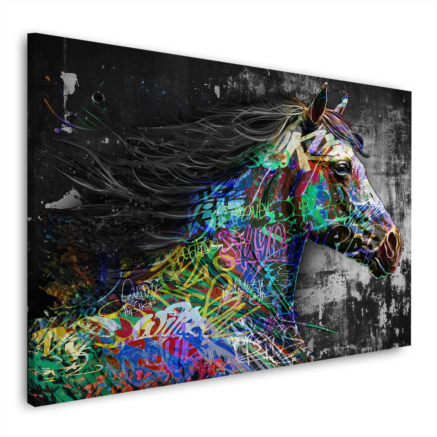 Pferd Graffiti Style Wandbild Kunstwerk