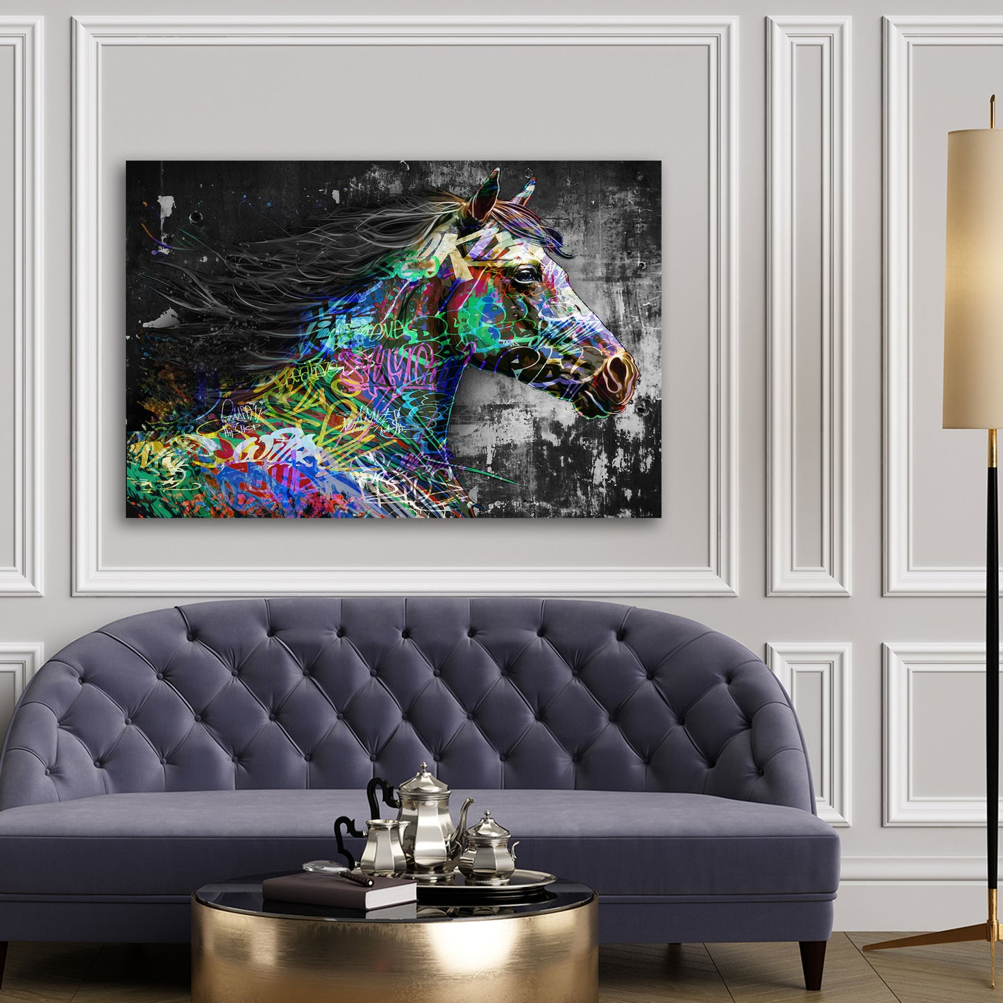 Pferd Graffiti Style Wandbild Kunstwerk