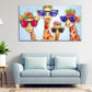 Pop Art 4 Giraffen Colour Style Wandbild Kunstwerk