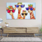 Pop Art 4 Giraffen Colour Style Wandbild Kunstwerk
