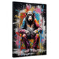 Wandbild Kunstwerk Pop Art Affe sitzend Colour Splash