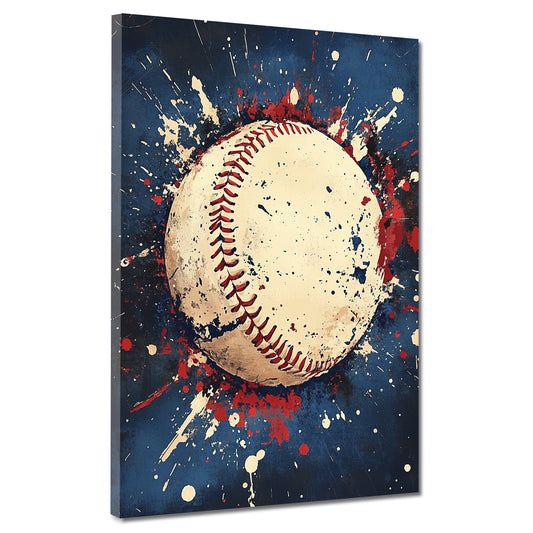 Wandbild Kunstwerk Pop Art Baseballball Retro Stil