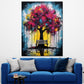 Pop Art Baum mit Pinken Blättern Wandbild Kunstwerk