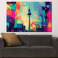 Wandbild Kunstwerk Pop Art Berlin Skyline Fernsehturm Farbe