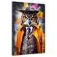 Wandbild Kunstwerk Pop Art Eule im Anzug Colour Splash