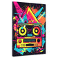 Wandbild Kunstwerk Pop Art Funky Radio Neon
