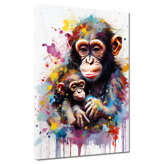 Wandbild Kunstwerk Pop Art Affe Schimpanse