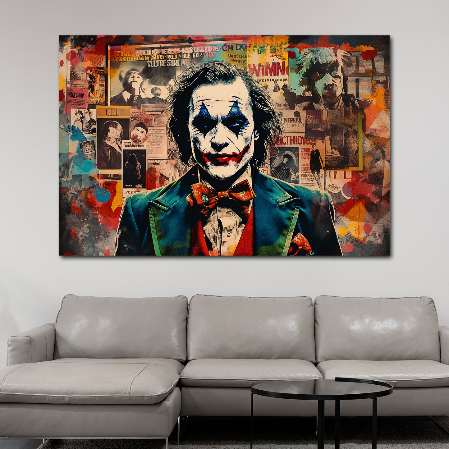 Pop Art Joker Newspaper Style Wandbild Kunstwerk