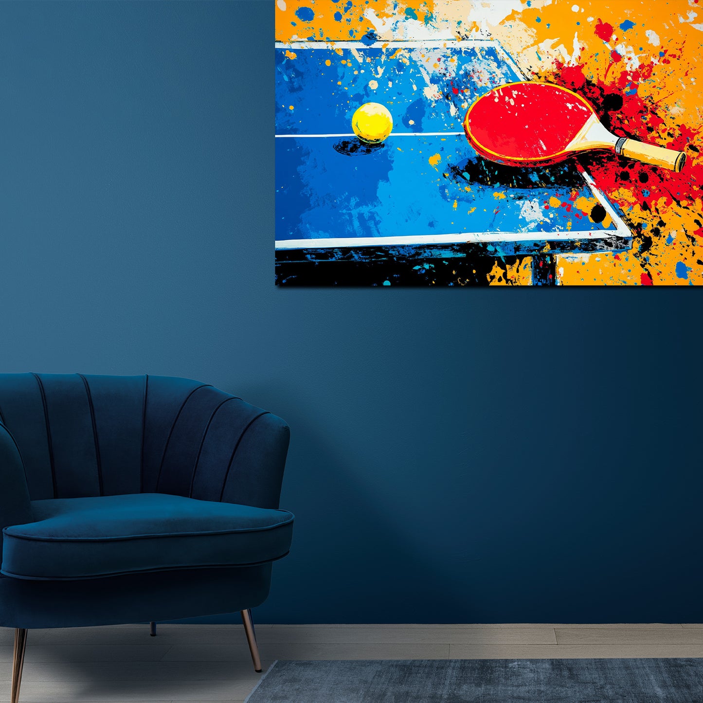 Wandbild Kunstwerk Pop Art Pingpongschläger