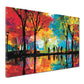 Wandbild Kunstwerk Pop Art Spaziergang Natur Farben Seeufer Herbststimmung