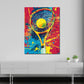 Wandbild Kunstwerk Pop Art Tennis bunt Schläger mit Ball sportlich