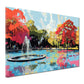 Wandbild Kunstwerk Abstract Art Wasser Brunnen Natur Menschen Farbenspiel Landschaft