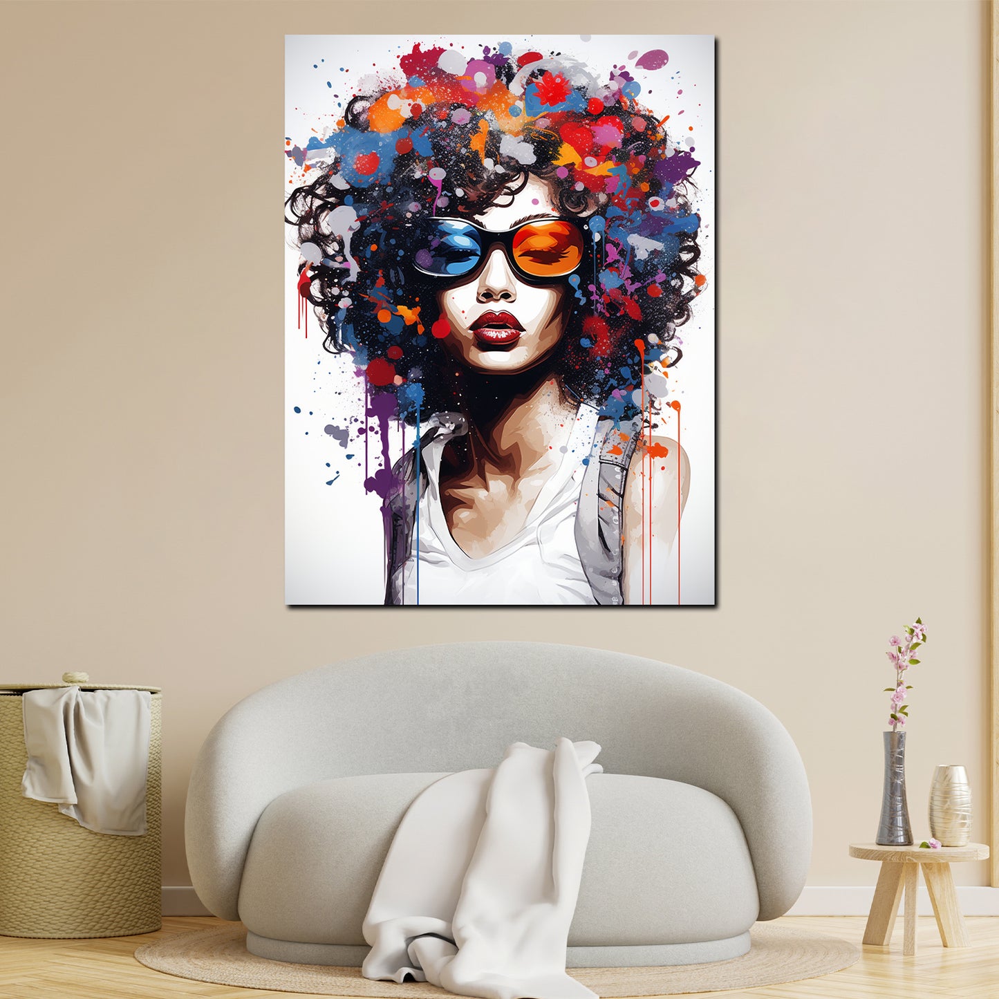 Pop Art wunderschöne Frau mit Sonnenbrille Wandbild Kunstwerk