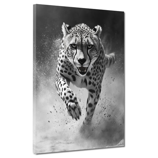 Raubtier Gepard Bewegung Fokus Kraft modern Wandbild Kunstwerk