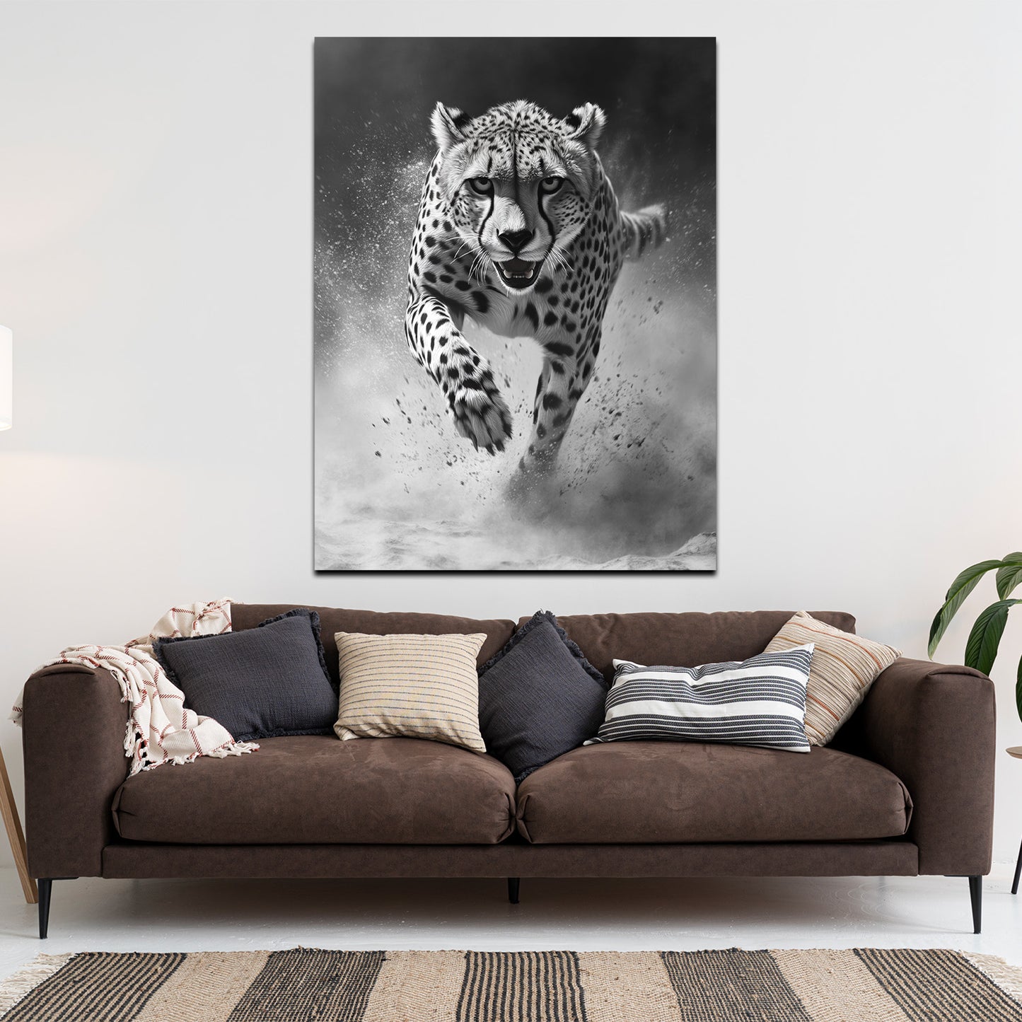 Raubtier Gepard Bewegung Fokus Kraft modern Wandbild Kunstwerk