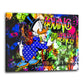 Rich Duck Loving Money, Comic Wandbild Kunstwerk