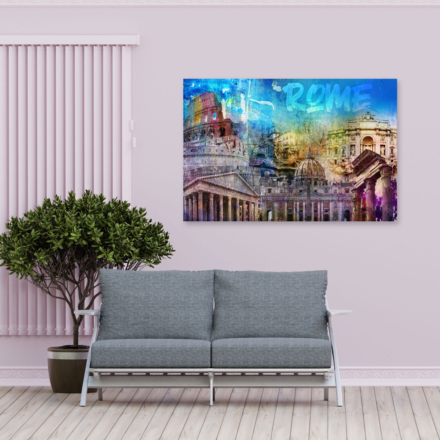 Italien Rom Pop Art Wahrzeichen Wandbild Kunstwerk