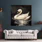Wandbild Kunstwerk Schwan Wasser Spiegelung Anmut Naturstil modern
