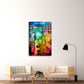 Spanien Wandbild Kunstwerk Städte Barcelona Pop Art Gaudí Architektur farbenfroh
