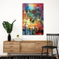 Wandbild Kunstwerk Städte Berlin farbenfrohe Architektur Design im Pop Art Stil